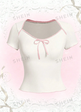 Contrast Binding Tie Front Tee