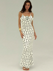 3D Floral Polka Dot Dress