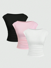 3pcs Fitted Short Sleeve Top