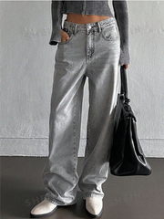 Slant Pocket Wide Leg Jeans