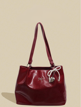 Crackle PU Large Capacity Tote Bag With Chain Strap