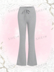 Solid Knot Flare Leg Sweatpants