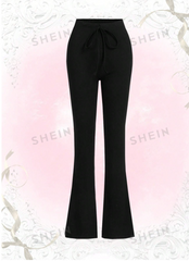 Solid Knot Flare Leg Sweatpants