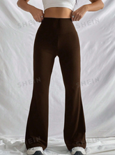 Solid Flare Leg Pants