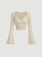 Overlapping Bell Sleeve Top