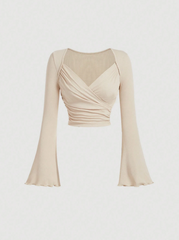 Overlapping Bell Sleeve Top