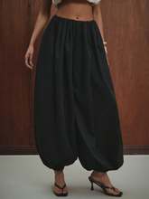 Elastic Waist Loose Fit Ankle Length Pants