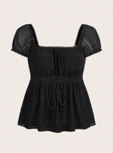 Angelica Smoked Puff Sleeve Blouse