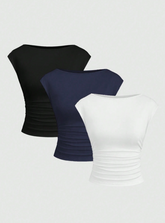 3pcs Fitted Short Sleeve Top