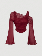 Serena Asymmetric Trump Sleeve Top