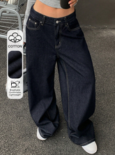 Straight-Leg Casual Jeans Y2k