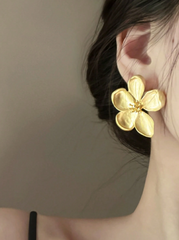 Metal Flower Stud Earrings