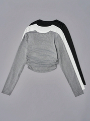 3pcs Solid Crop Tee
