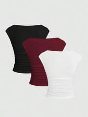 3pcs Fitted Short Sleeve Top