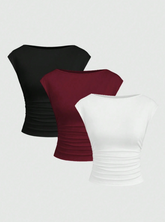 3pcs Fitted Short Sleeve Top