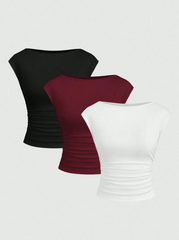 3pcs Fitted Short Sleeve Top