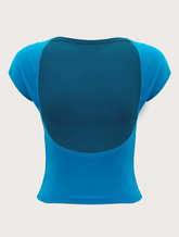 Backless Batwing Sleeve Solid Tee