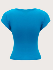 Backless Batwing Sleeve Solid Tee