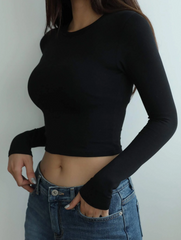 Solid Crop Slim Tee