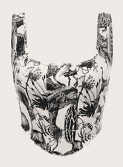 Plant Print Lettuce Trim Tank Top