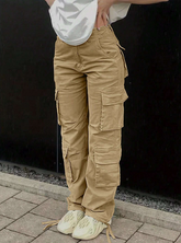 Solid Flap Pocket Cargo Pants