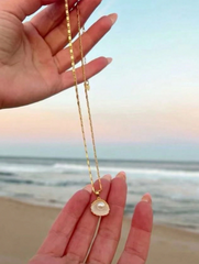 Faux Pearl Shell Necklace