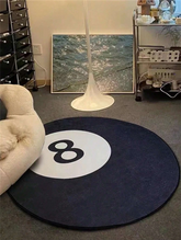 1pc Number Pattern Rug, Minimalist Polyester Round Floor Carpet For Home