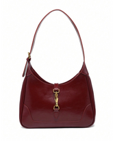 Vintage & Minimalist Clasp Decorated Crescent Moon Shoulder Bag With Adjustable Strap