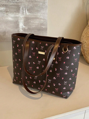 Floral Pattern PU Tote Bag
