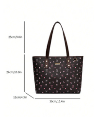 Floral Pattern PU Tote Bag