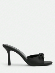 Satin Bow Decor Mules