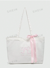 Bow-Knot Embroidery Tote Bag