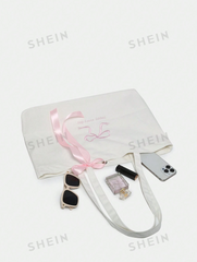 Bow-Knot Embroidery Tote Bag