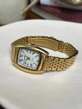 Square Gold White Dial Vintage Watch