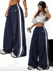 Banded Texture Decoration Sweatpants