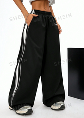 Banded Texture Decoration Sweatpants