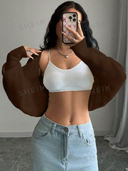 Long Sleeve Minimalist Cropped Cardigan