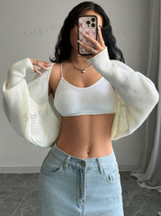 Long Sleeve Minimalist Cropped Cardigan