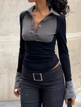 Striped Print Flounce Sleeve Shirt