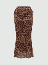 Women's Leopard Print Bow Skirt