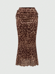 Women's Leopard Print Bow Skirt