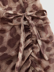Women's Leopard Print Bow Skirt