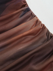 Tie Dye Ombre Mesh Pleated Dress