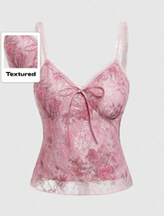 Women's Lace Rose Printed Camisole Top