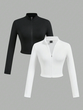 2pcs Women's Zip up Tops