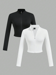 2pcs Women's Zip up Tops