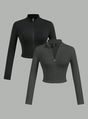 2pcs Women's Zip up Tops