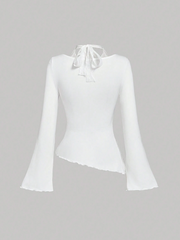 Lace Patchwork Asymmetrical Top