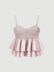 Pleated Ruffle Tank Top