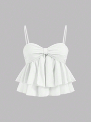 Pleated Ruffle Tank Top